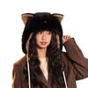 Fox Ear Plush Hat Autumn and Winter New Style Plush Velvet Thickened Warm Lei Feng Hat Head Cover Face Small Ear Protection Hat Trendy