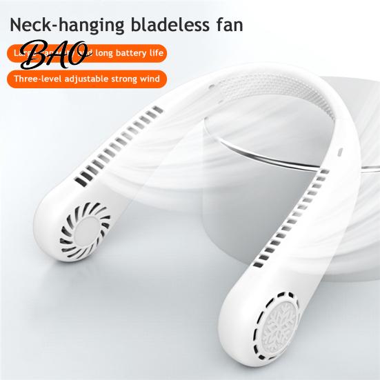 Long Battery Life Fan Neck Fan, Lightweight Bladeless Hanging Portable Hands Free 3 Speed Adjustable Design, Personal Safe