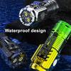 3-LED Mini Flashlight Type-C LED Torch with Magnetic Clip Waterproof Portable Emergency Light Lightweight Work Light for Outdoor Camping Hiking