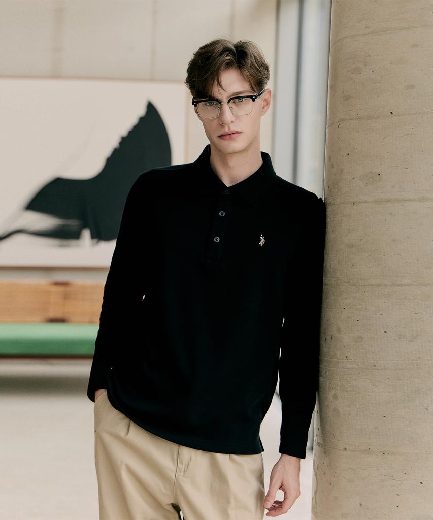 USPOLOASSN Brushed Collar T-Shirt_Black