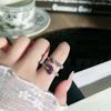 Elegant Purple Diamond Ring: Women's Cool, Simple, Light Luxury Index Finger Jewelry In Cold Style