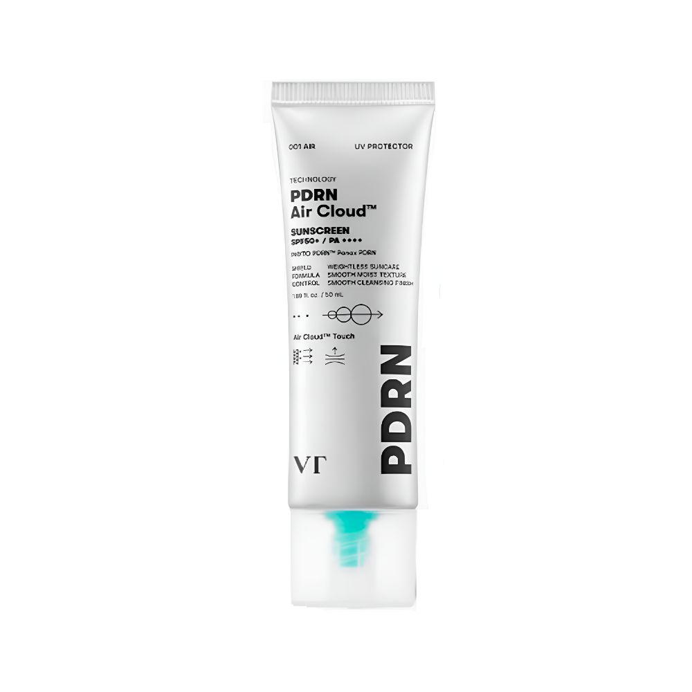 Солнцезащитный крем VT Cosmetics PDRN Air Cloud 50 мл для упругости V-образной линии, лифтинга и сияния, антивозрастной уход
