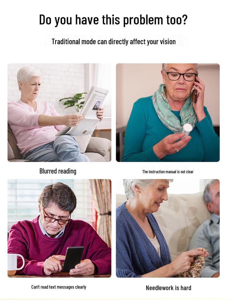 Portable Anti-Blue Light Folding Reading Glasses - Ultra-Light, Fashionable, Unisex, Hang-Neck for Middle-Aged & Elderly