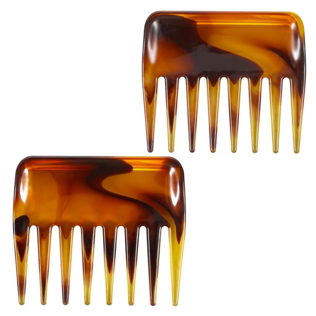 2 Pack Wide Tooth Comb,Portable Hair Combs,Hair Picks for Women Detangling Comb Wide Teeth Pocket Combs for Men Women Thick Curly Wavy Detangler Wet