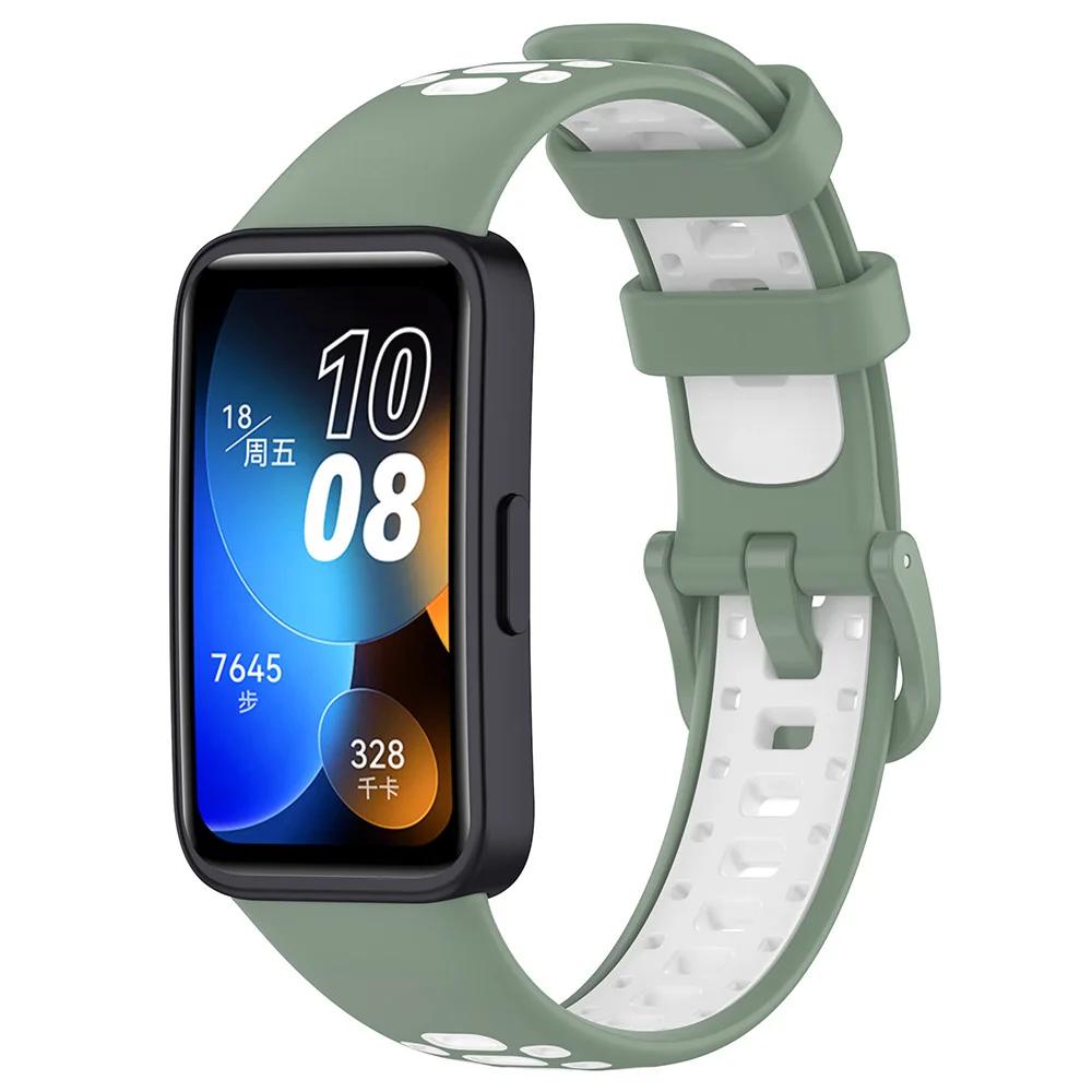 Silicone Wrist Strap For Huawei Band 10 9 8 Two-Color Watchband Bracelet Wristband Accessories