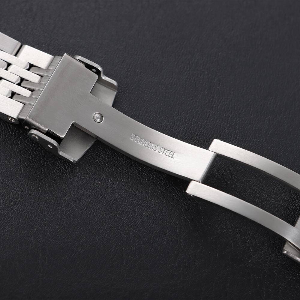 20mm 22mm pro Seiko Luxusní Pevný Nerezový Pásek pro Jubilee Zakřivený Konec Náramek pro Muže Nastavitelná Skládací Přezka Řemínky