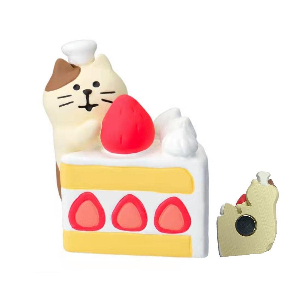 Japanese Cat Magnet: Cute Resin Sticker & Message Clip Toy for Refrigerator Decor