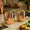 2XPure Copper Mug Moscow Mule Mug Drum Cup Cocktail Cup Pure Copper Mug Restaurant Bar Cold Drink Cup