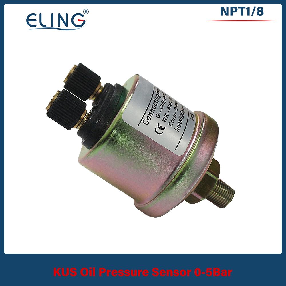 ELING Waterproof Universal 52mm Oil Pressure Gauge 0-5Bar 0-10bar for Car Truck Boat with 8 Colors Backlight 9-32V