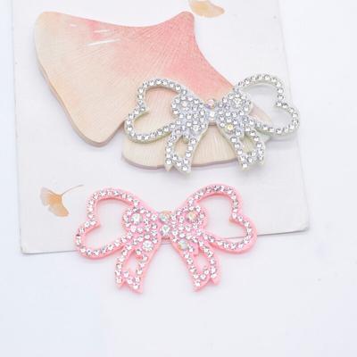 10Pcs 56*34mm Padded Rhinestone Bowknot Tie Appliques DIY Crafts Rhinstone Patches Flatback Scrapbooking Ornament Accessories