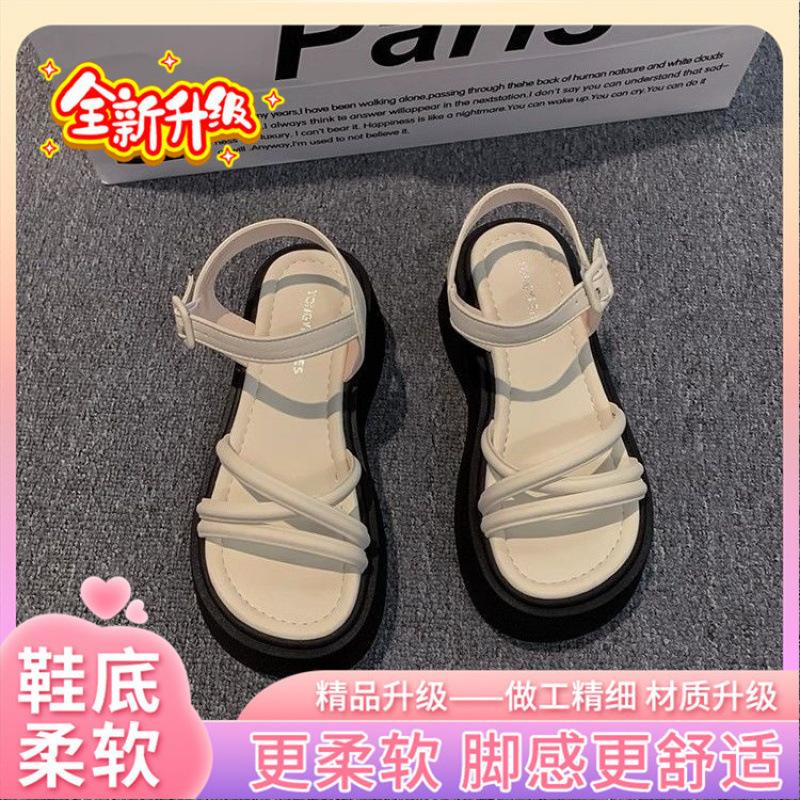 High-heeled sandals women's 2025 summer new thick-soled heightening fashionable versatile skirt Roman temperament sandals open-toe