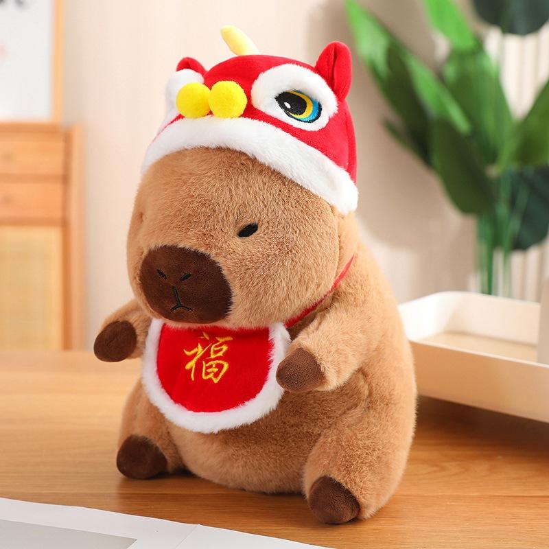 Cartoon Cute Capybara Doll Plush Toy Christmas Capybara Doll Children Soothe Rag Doll Girl Birthday Gift