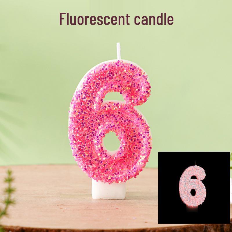 

Romantic Fluorescent Number Birthday Candles for Kids Party Cake Decorations