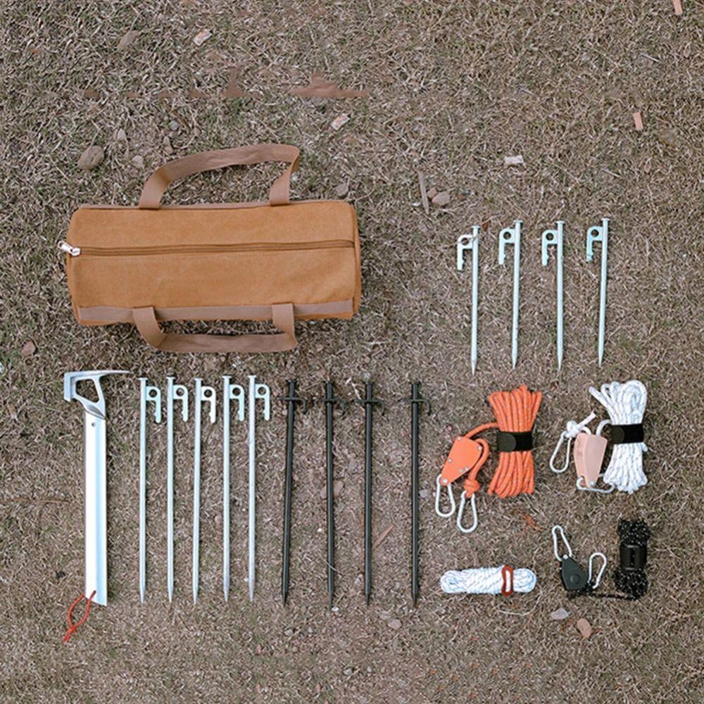 Double Thick Layers Tent Peg Storage Bag Cylinder Shape Tent Stake Bag  Utility Tool Storage