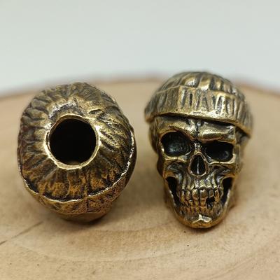 Hoedige Schedel Hoofd Messing Mes Kralen EDC DIY Paracord Geweven Armbanden Lanyard Sleutelhanger Hangers Accessoires Buiten Gereedschap Ophangingen Bedeltjes