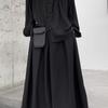 Herren Weitbein Hose Gothic Dunkler Stil Locker Cropped Hakama High Waist Neun Punkt Gerades Bein Hose Samurai