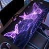 Non‑Slip Rubber Extended Keyboard Mousepad, Sparkly Galaxy Butterfly Purple‑Tone Desk Mat for Gaming Zone & Office Workstation