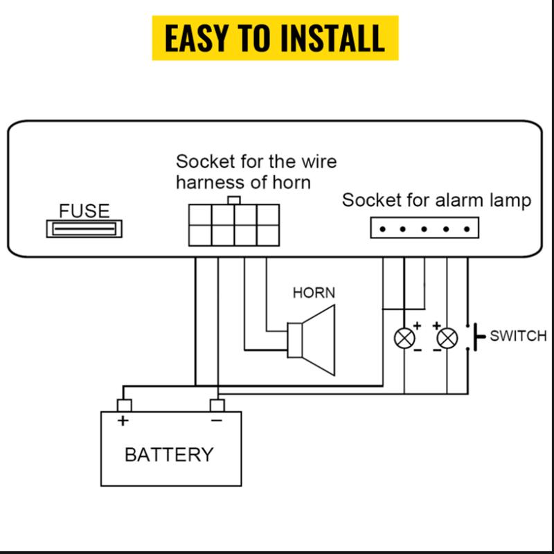 Automotive engineering vehicle alarm, car mounted loudspeaker, whistle horn, wireless multi tone remote control, sound rescue 12