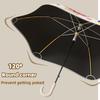 Safety Kids Umbrella With Reflective Strip Cute Rounded Corner Umbrellas With Funny Wheel UPF50+ Anti-UV Sun Rain Parasol