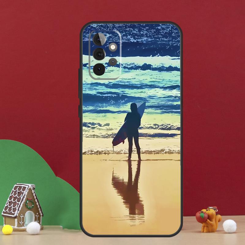 HAWAII BEACH SURF GIRL SURFING ART Case For Samsung Galaxy A36 A56 A06 A13 A53 A32 A12 A22 A52 A35 A17 A16 A55 A15 A54 A34 A14