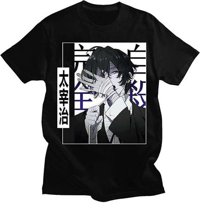 Men's Japanese Comics Bungou Stray Dogs T Shirt Dazai Osamu Fashion Pattern Tshirt Short Sleeve