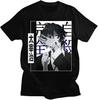 Men's Japanese Comics Bungou Stray Dogs T Shirt Dazai Osamu Fashion Pattern Tshirt Short Sleeve Male Hip Hop Loose T Shirt Black