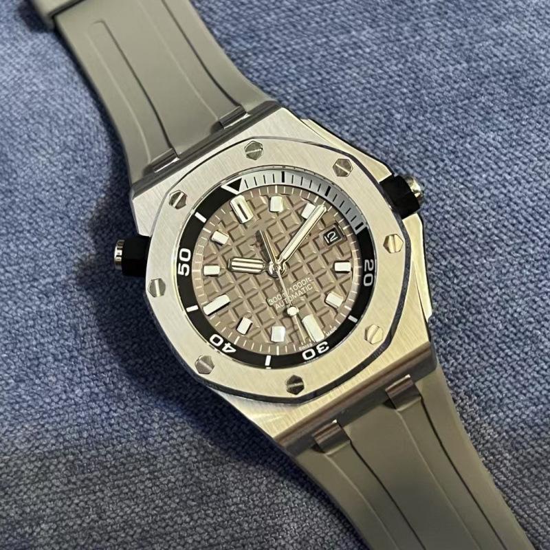 Pánské automatické mechanické hodinky Royal Oak A-P řady 15720 s kalendářem a svítícím silikonovým velkým ciferníkem