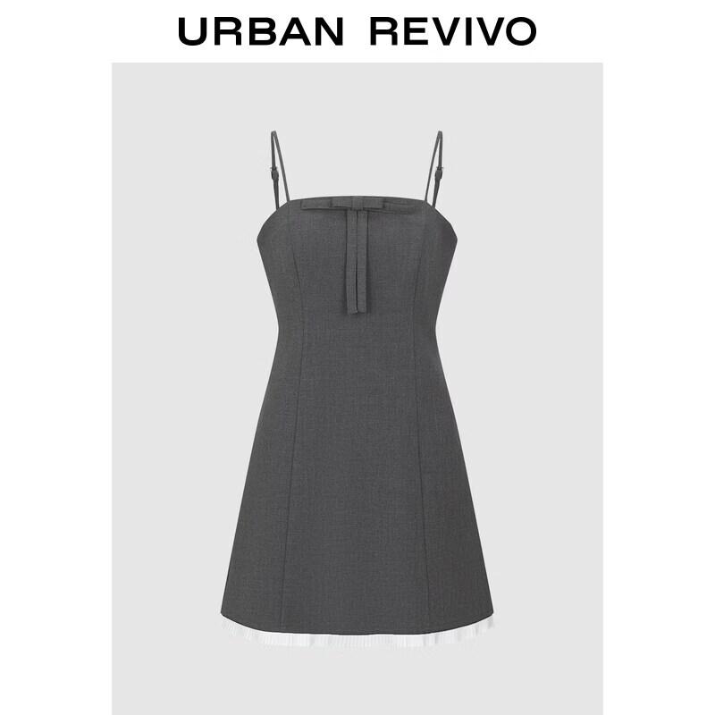 

UR 2026 Summer Women s Grey Spliced Strappy Dress S