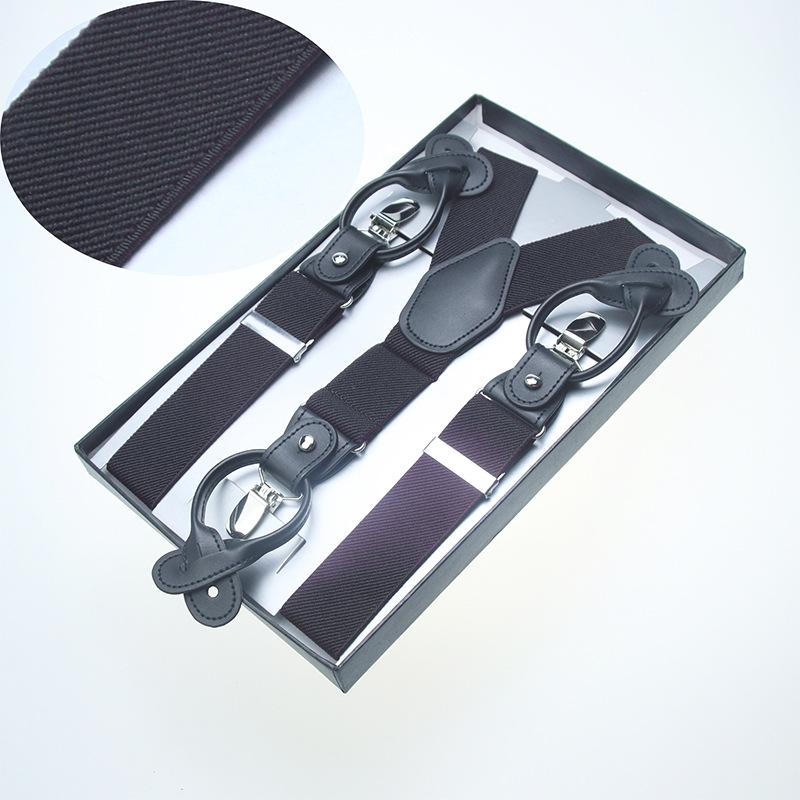 3.5Cm Men'S Adult Strap Men'S Trousers Suspender Suit Shirt Strap Clip Suspender Strap Fat Elastic Non-Slip