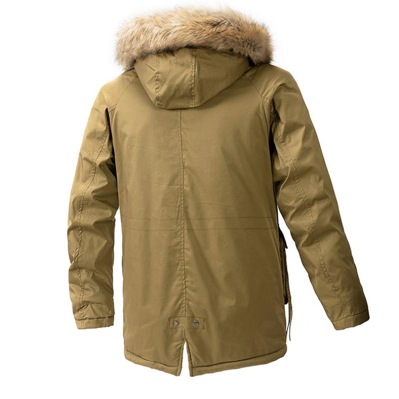 2024 New Winter Men Long Coat Military Fur Hood Warm Tactical Bomber Army Korean Thick Multi Pockets Overcoat Male Warm Parka