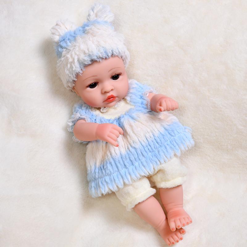 Mini 11-inch Reborn Doll with Closed Eyes, Simulation Baby Doll for Little Girls, Early Education Sleeping Doll