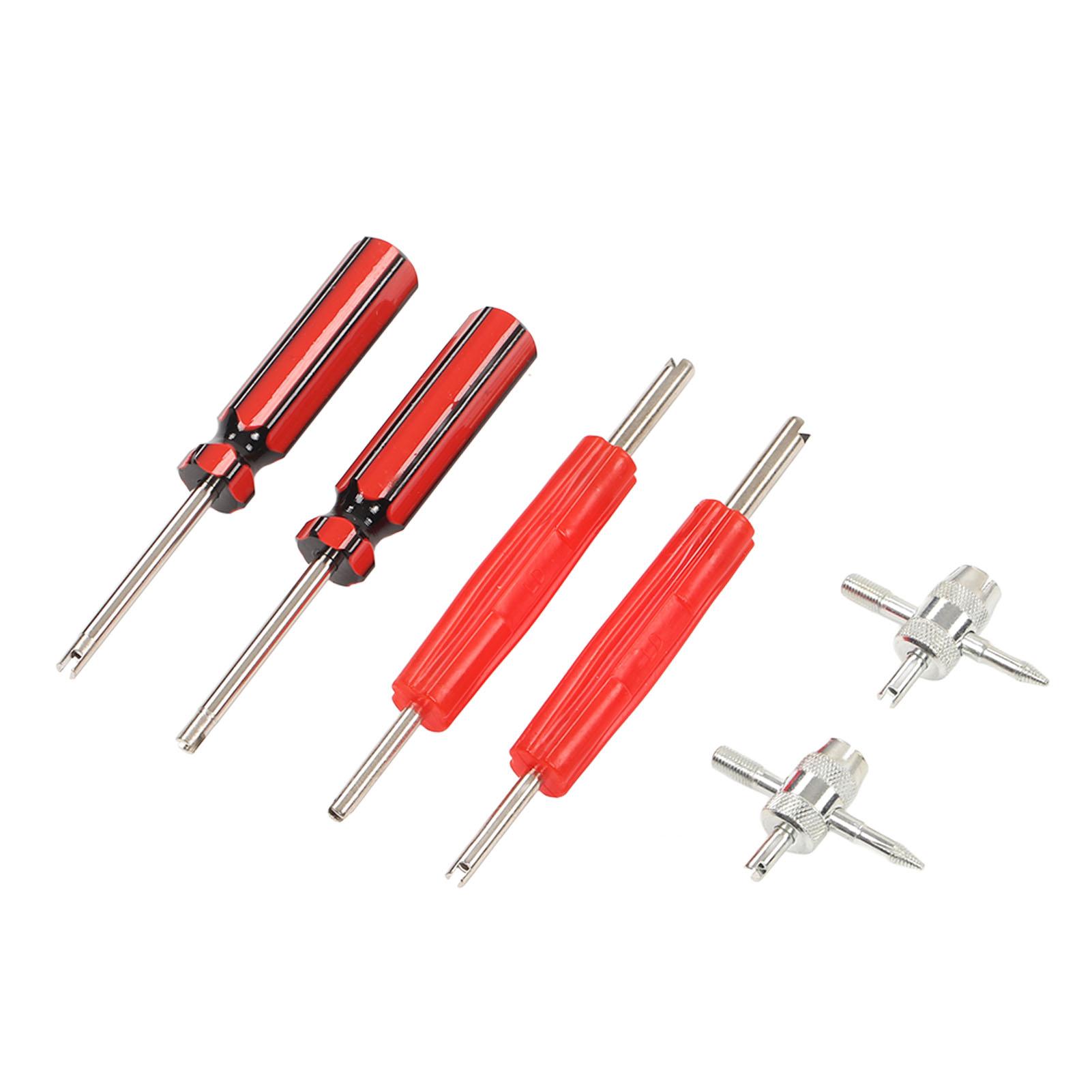 

6 шт. Инструмент для ремонта стержня клапана шины, двойной одинарный набор для снятия сердечника клапана для автомобиля, автофургона, велосипеда