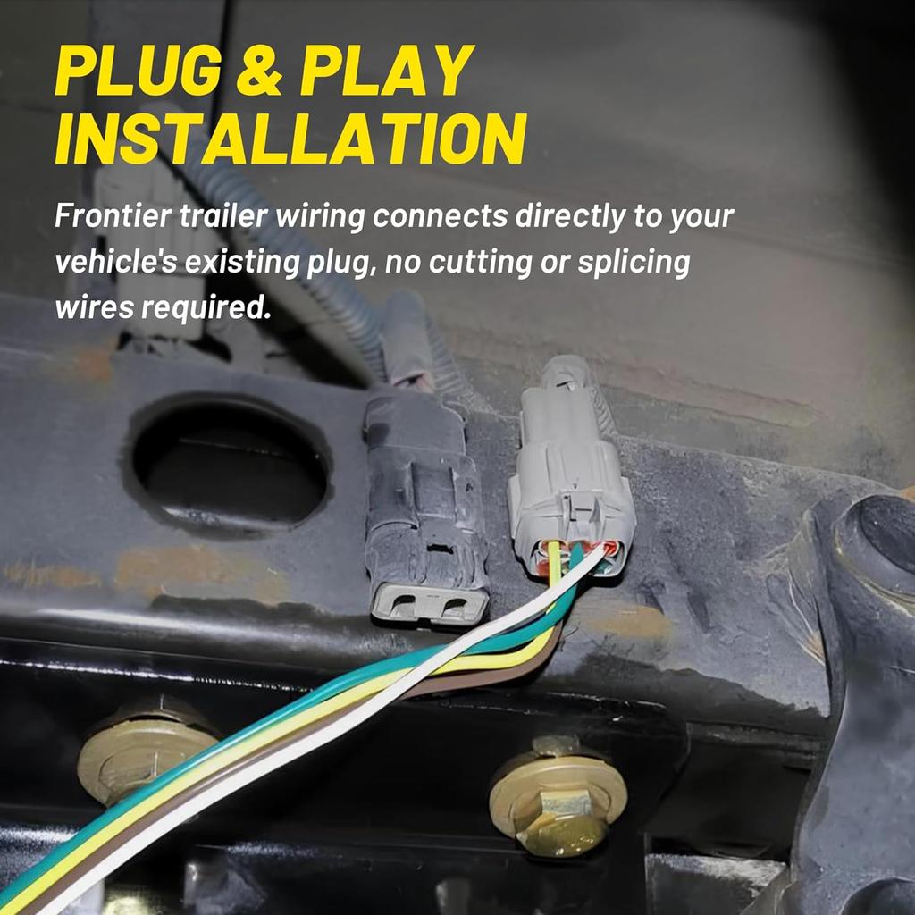 Oyviny 4 Way Flat Trailer Wiring Harness For Nissan Frontier 2005-2025/Nissan Xterra 2005-2015/Suzuki Equator 2009-2012, Factory Tow Package Required