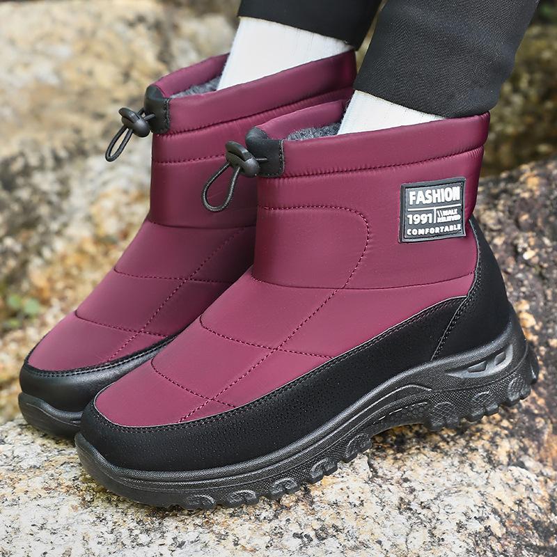 Men's and Women's Large Size Winter Warm Snow Boots Padded Lining Ankle Boots Non-slip Outdoor Shoes Hiking Mountaineering Sports Cotton Shoes