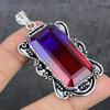 Bi-Color Tourmaline Gemstone 925 Sterling Silver Jewelry Pendant 2.60"