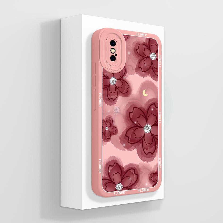 Pro Apple iPhone X XR XS SE 6 7 8 11 12 Pro Max Plus Mini Pouzdro na telefon Luxusní Vzor Květů Měkký Tekutý Silikon Protiskluzový Ochranný Pro iPhone Kryt