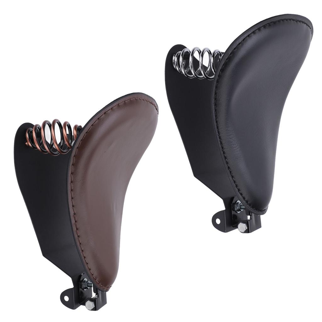 Motorcycle Solo Seat with Spring Bracket Kit Faux Leather Strong Support Universal Fit for Retro Mot