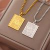  Islam Allah Symbol Necklace Stainless Steel Double Sided Amulet Allah Blessing Pendant for Women Men Party Jewelry Gifts