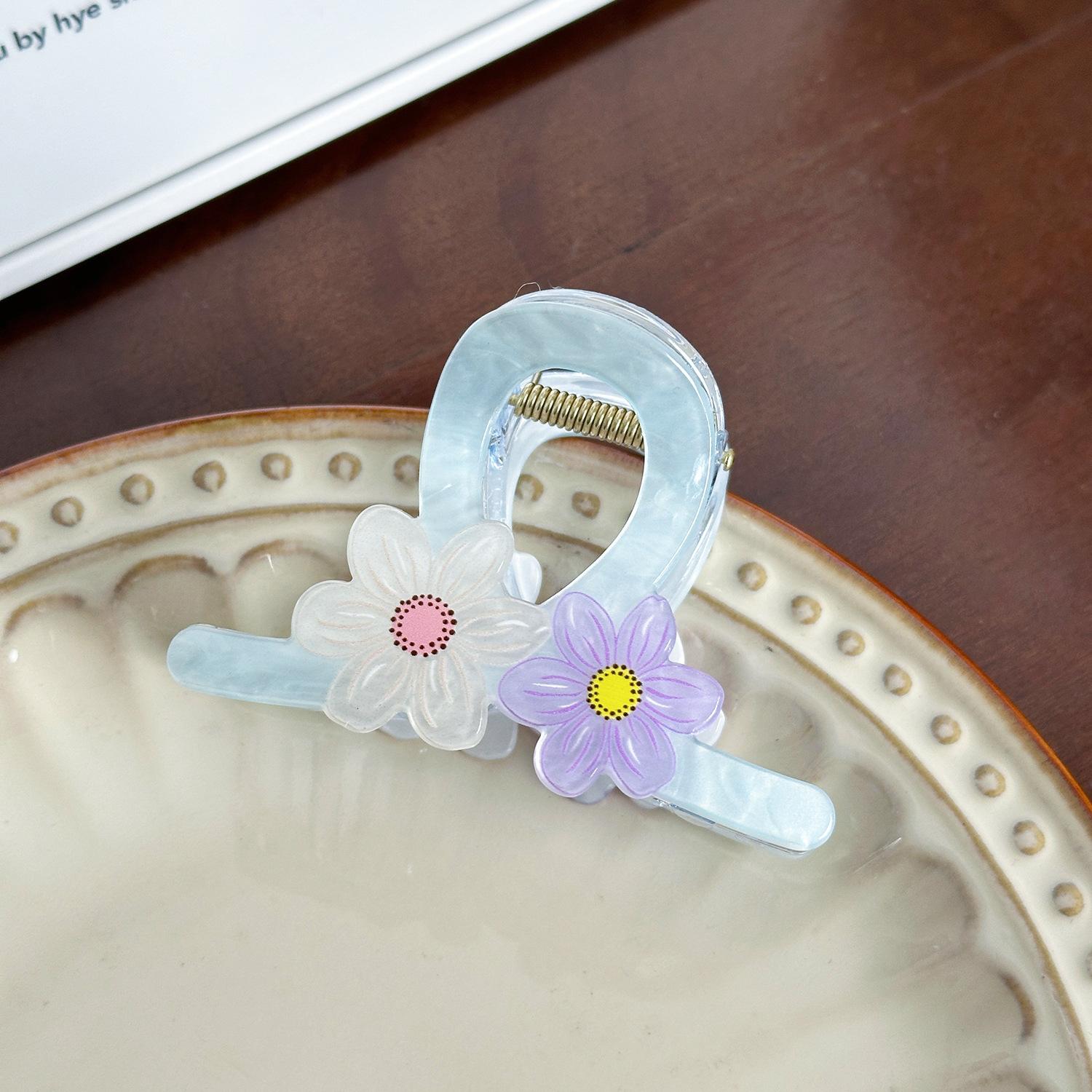 

Очаровательная цветная заколка-клипса для волос в виде цветка-конфеты, универсальный аксессуар для повседневного использования Blue Small