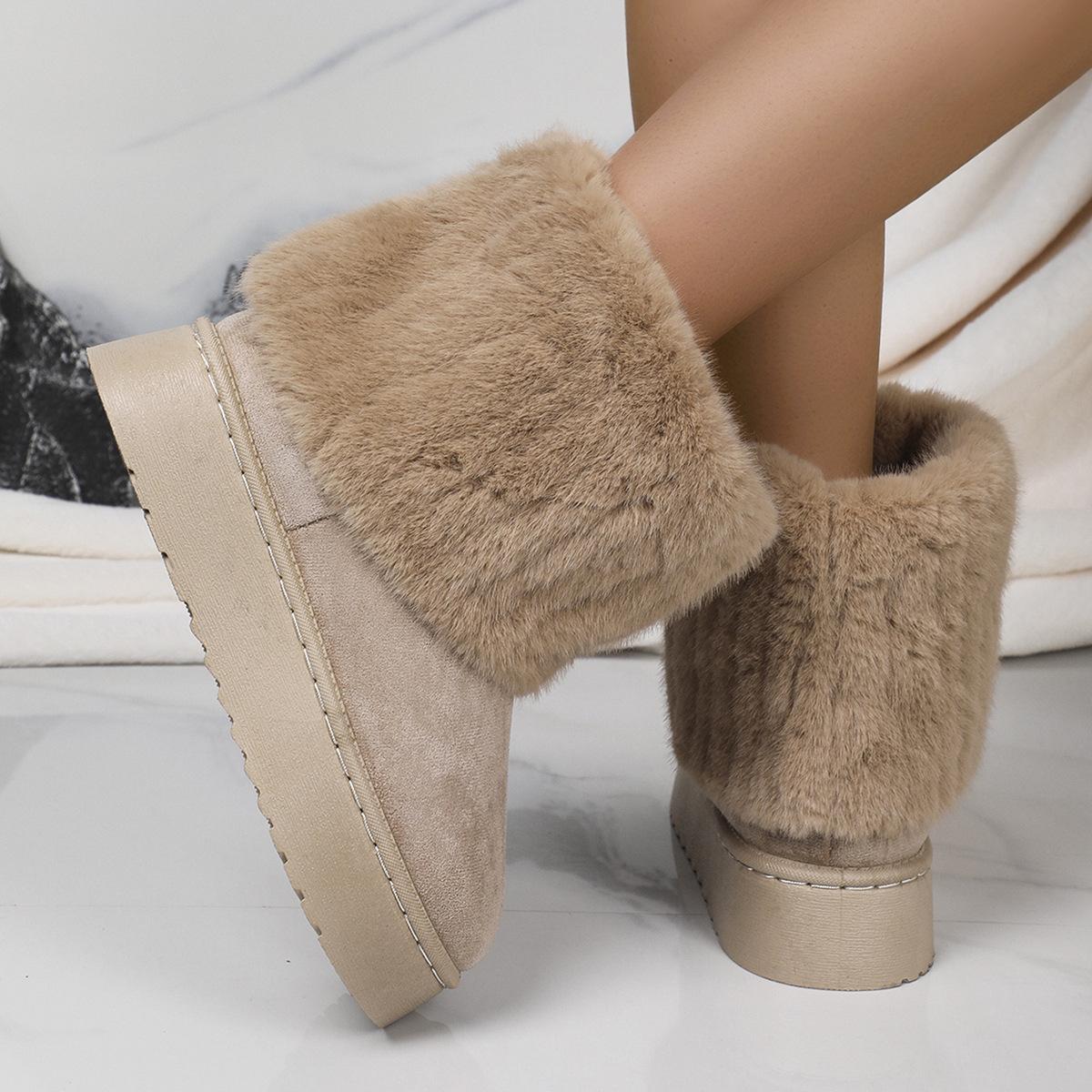 

Теплые зимние ботинки на толстой подошве в корейском стиле, замшевые, средней высоты, удобные зимние ботинки из хлопка, теплые, удобные, с рукавами, для активного отдыха 41 хаки