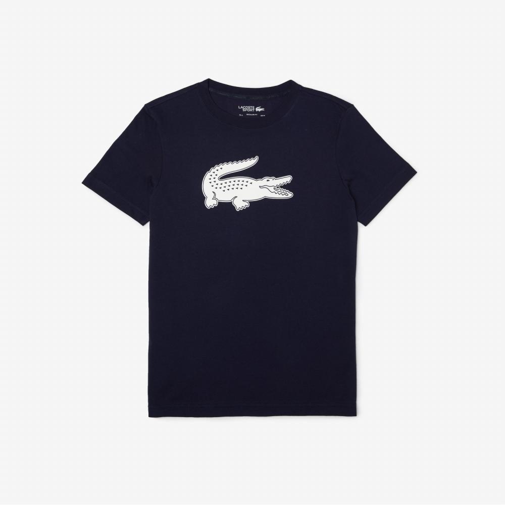 

LACOSTE Мужская футболка с коротким рукавом Big Croc темно-синяя