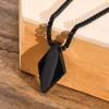 Rhombus Man Necklace Stainless Steel Jewelry Pendant With Adjustable Box Chain Collar Father Boyfriend Valentine's Day Gift