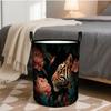 Tiger Bird Floral Design Laundry Basket High-Quality Polyester Ideal for Minimalist Home Modern Apartment Cozy Bedroom Storage