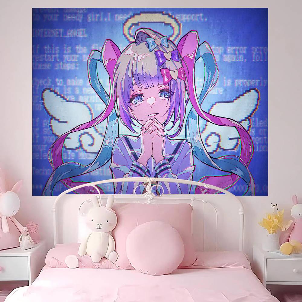 Needy Girl Overdose Game Cartoon Tapestry Art Science Fiction Room Home Decor Wall Hanging Home Decor