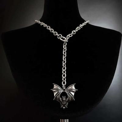 Punk , Bat, Gothic Stud Necklace, Exaggeration, Hippie, Y2k, Nightclub, O-ring, Design Sense, Trendy,Choker for Women Man