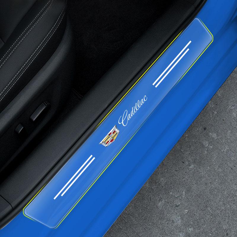 Car Door Sill Protector Stickers Transparent Decor Decal Threshold Strip For Cadillac CTS STS DTS SRX XLR ATX Escalade Seville Tiburon