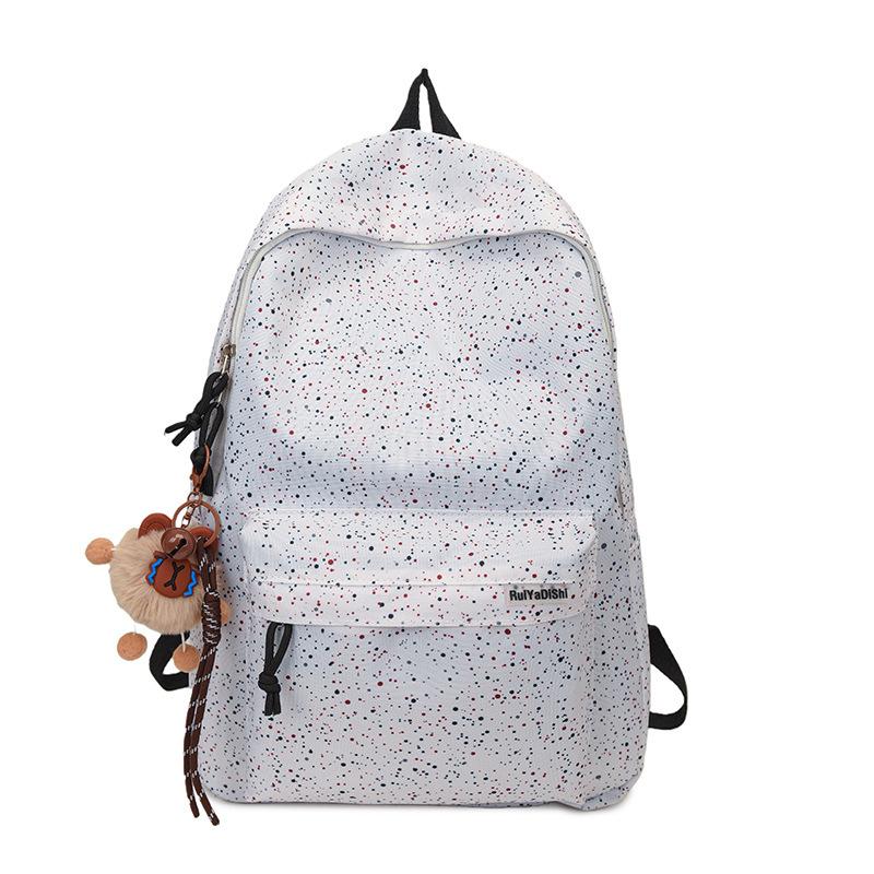 Graffiti Backpack Large Capacity Casual Simple Textured Laptop Bag for Elementary Middle High School Students