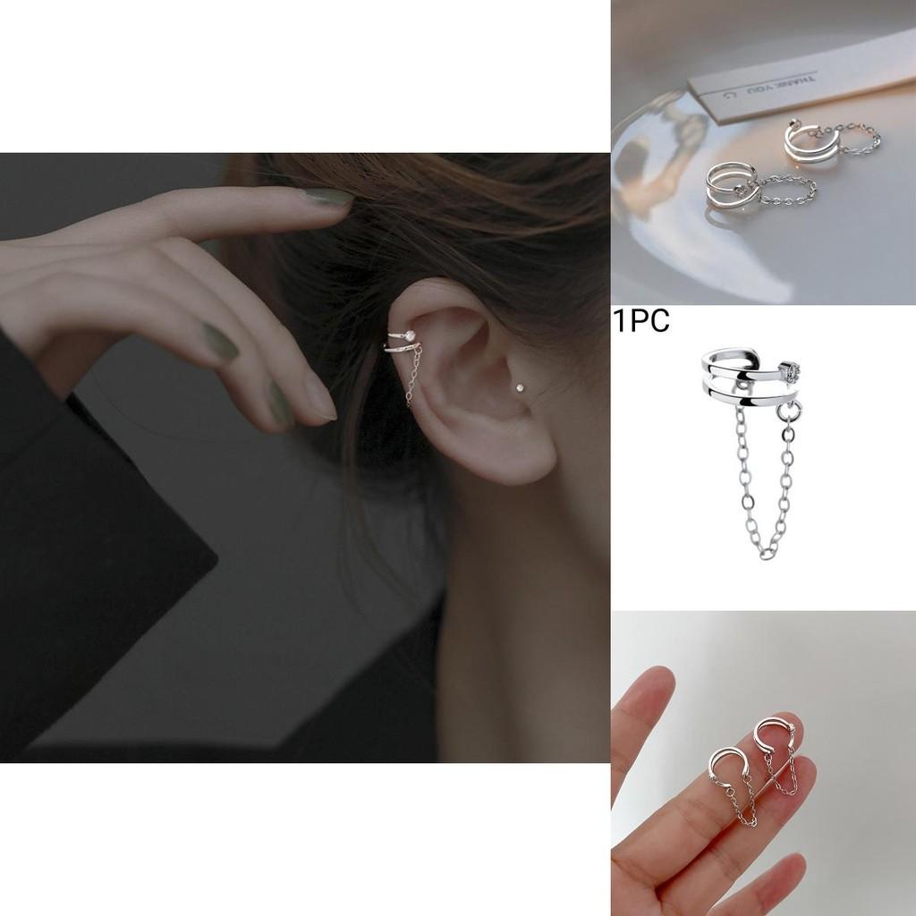 Trendy Chain Design Ear Clip For Men And Women Elegant Non-piercing Ear Cuff