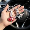 Stylish Metal Car Logo Key Rings Ornament Gift For Toyota GR Corolla Yaris Aygo Prius CHR Camry Auris Avensis 4Runner TRD KC0