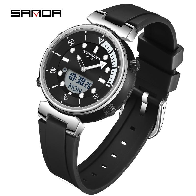 Sanda Youth Luminous Multi-Functional Waterproof Wristwatch